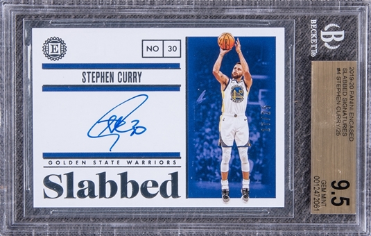 2019-20 Panini Encased Slabbed Signatures #4 Stephen Curry Signed Card (#17/25) - BGS GEM MINT 9.5/BGS 10